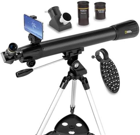 National Geographic 70mm Refractor Telescope with Astronomy App and Adjustable Tripod