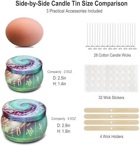 Arxinor 45 oz Candle Tins 28 Patterns 28 Pcs