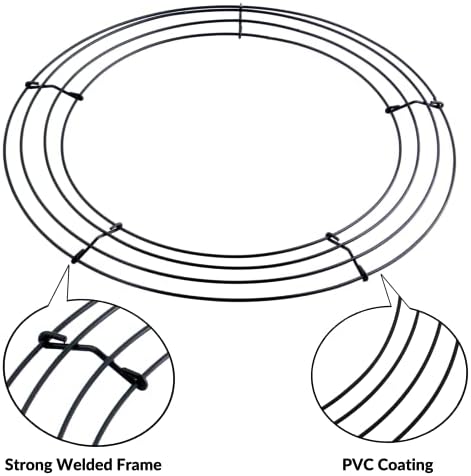 2-Pack 12 Inch Dark Green Wire Wreath Frame