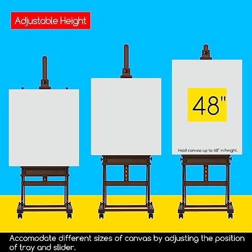 MEEDEN Large Studio Artist Easel with Storage and Wheels