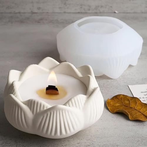 3D Lotus Candle Holder Silicone Mold for Crafting