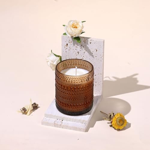 14oz Amber Glass Candle Jars 6 Pack for Candle Making