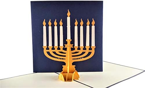 Hanukkah Menorah 3D Pop Up Card with Envelope