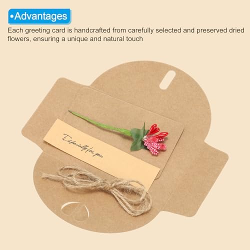 PATIKIL 4x3 Inch Dried Flowers Greeting Cards 12 Pack