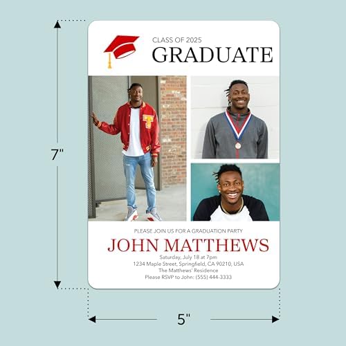 Personalized Graduation Invites with Photo - Custom Grad Party Cards
