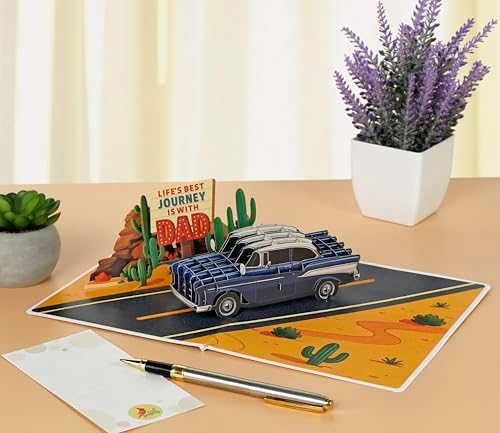 CUTPOPUP 3D Birthday Pop Up Card with Classic Car