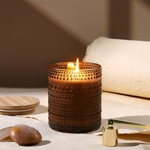 14oz Amber Glass Candle Jars 6 Pack for Candle Making