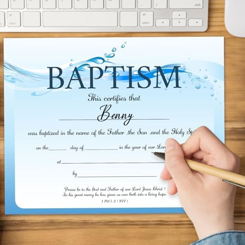 Baptism Certificates 25 pcs 8x10 Inch Baby Dedication Awards