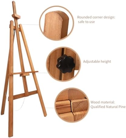 Vaste Large Adjustable Wooden Easel for Art and Sketch
