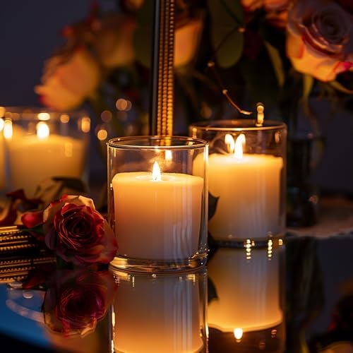 15 Pack Clear Candle Jars with Bamboo Lids and Labels