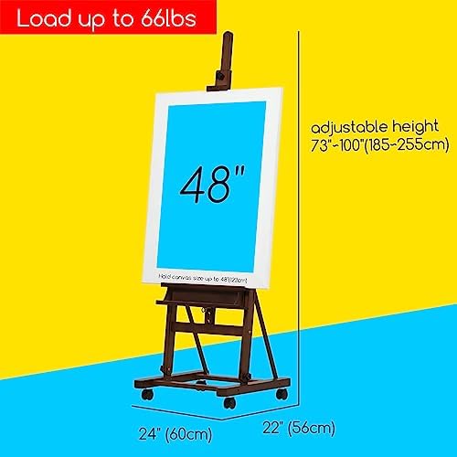 MEEDEN Large Studio Artist Easel with Storage and Wheels