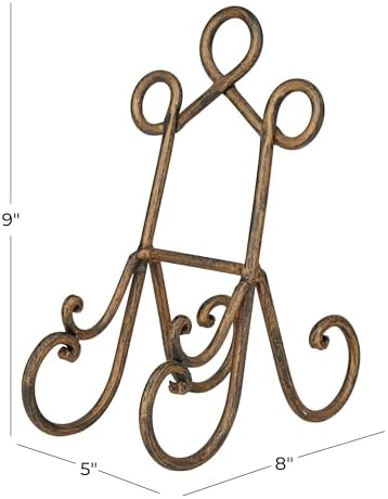 Deco 79 Metal Display Easel Scroll Tabletop Easel Brown
