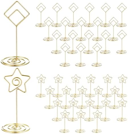 40pcs Table Number Holders with Gold Finish for Weddings and Parties