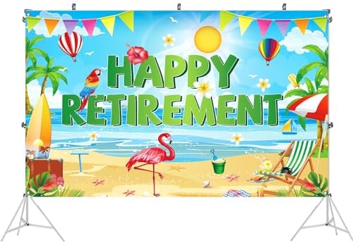 Retirement Party Decorations Summer Hawaiian Beach Photo Backdrop Banner