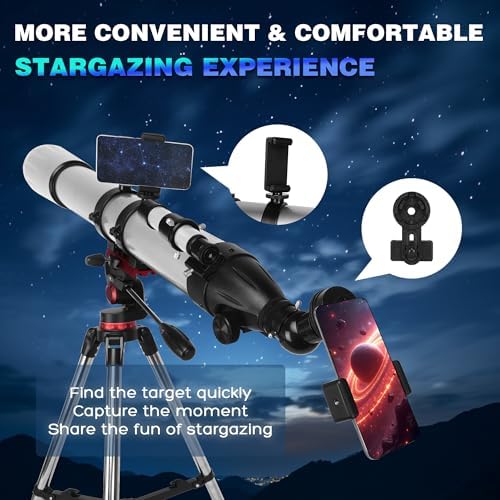 UncleHu High Powered 90mm Refractor Telescope for Adults