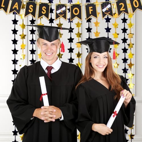 Black and Gold Star Birthday Decorations 2 Pack
