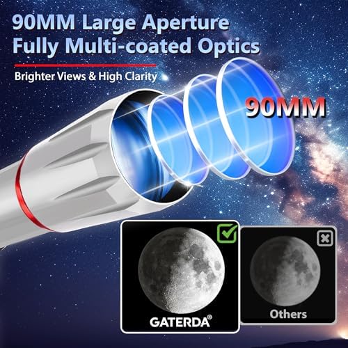 Gaterda 90mm Refractor Telescope for Adults