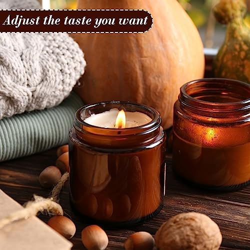 Zhehao 24 Pcs Amber Glass Candle Jars with Gold Lids