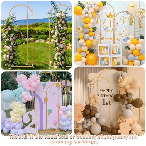 Liacere Gold Metal Arch Backdrop Stand Set of 3