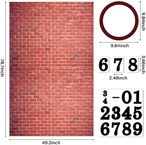 Red Brick Wall Party Backdrop with Door Numbers