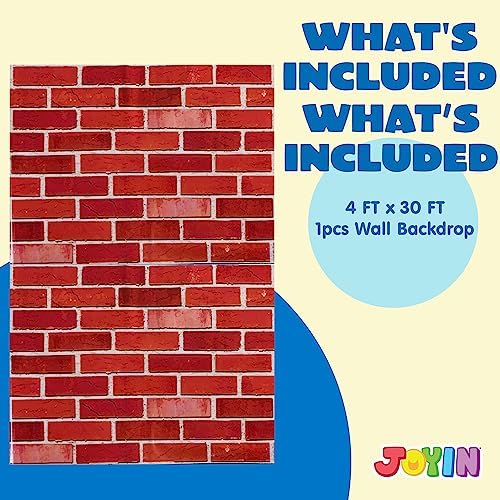 JOYIN Brick Wall Backdrop 4FT by 30FT Birthday Party Decorations