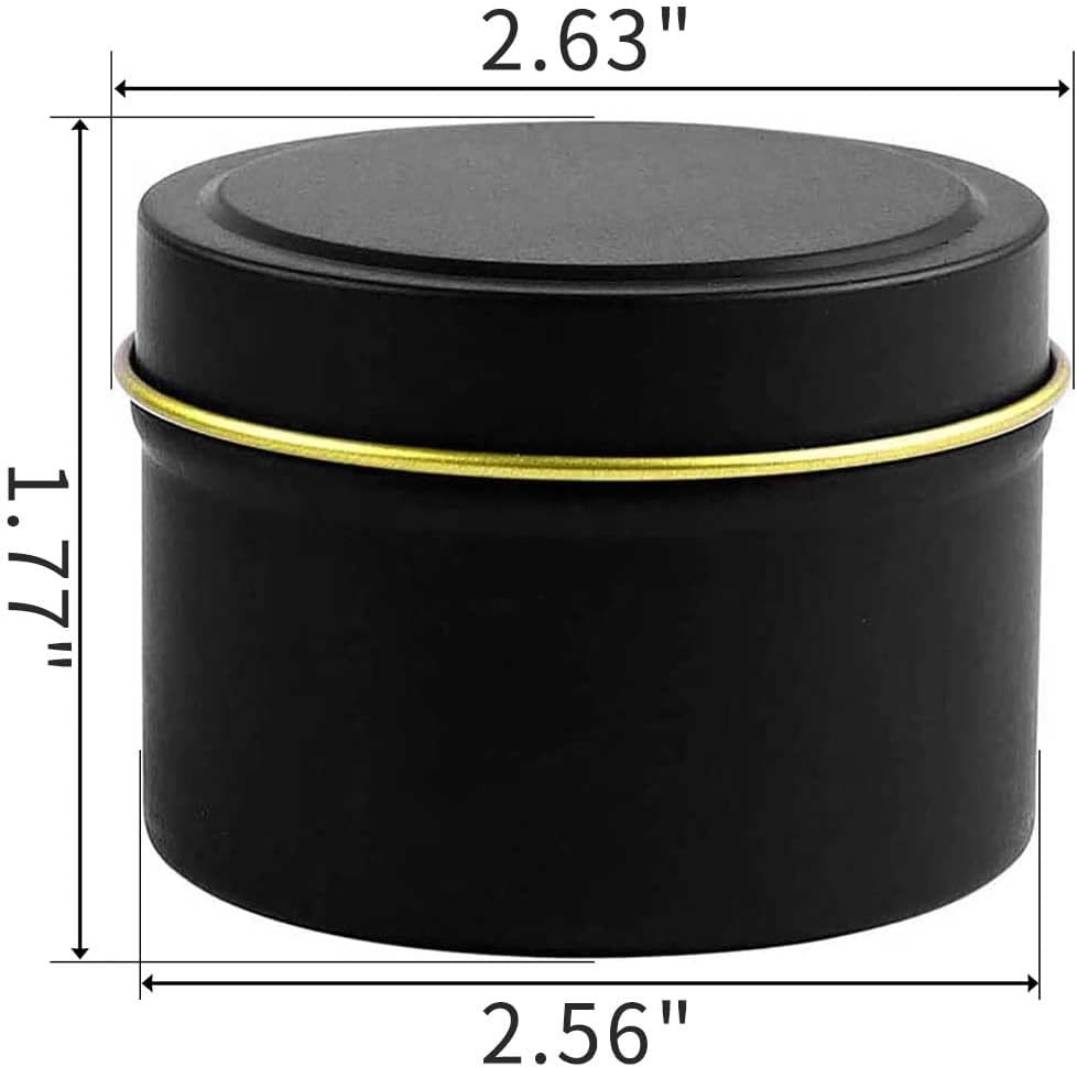 24 Pack Black Candle Tins for DIY Candle Making