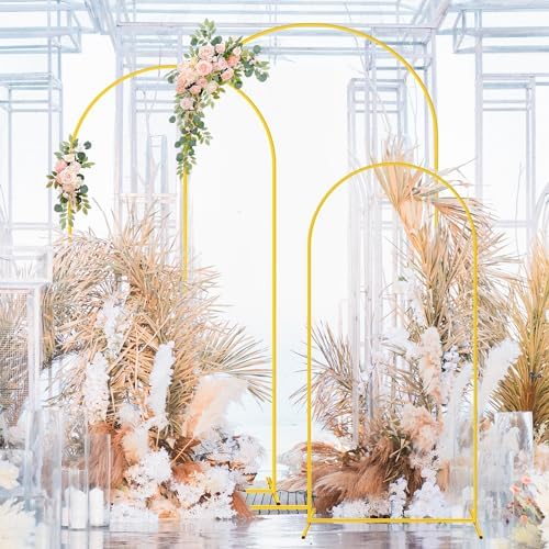 FOTSHARER Gold Arch Backdrop Stand Set of 3