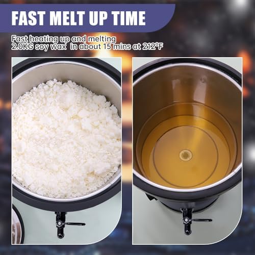 TOAUTO 10Lbs Candle Wax Melter with Pour Spout and Temperature Control