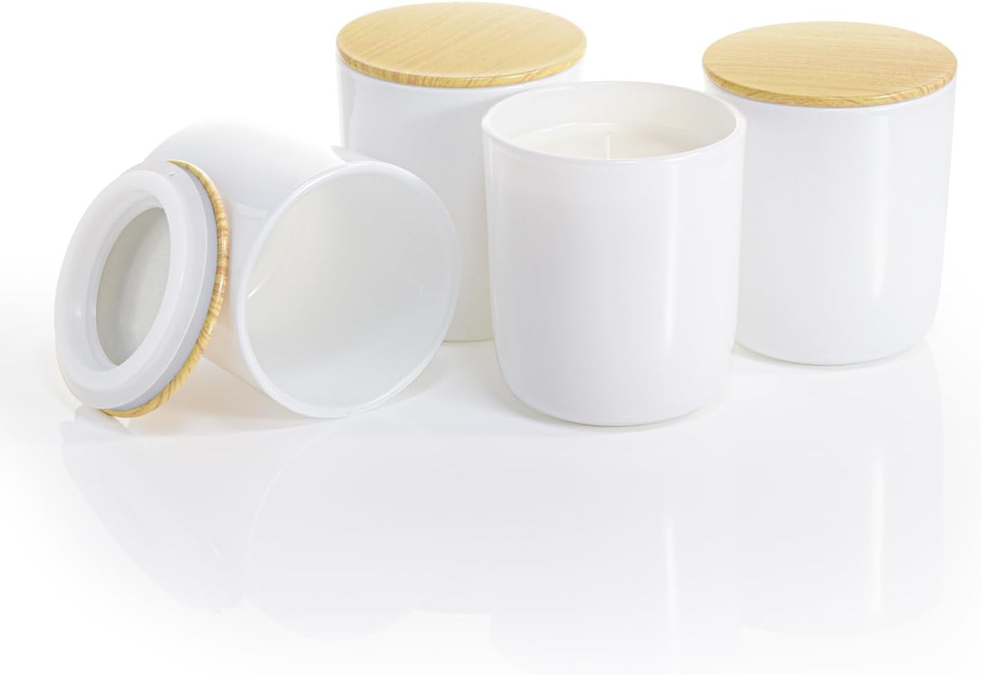Aroparc 10oz White Candle Jars with Metal Lids - 12 Pack