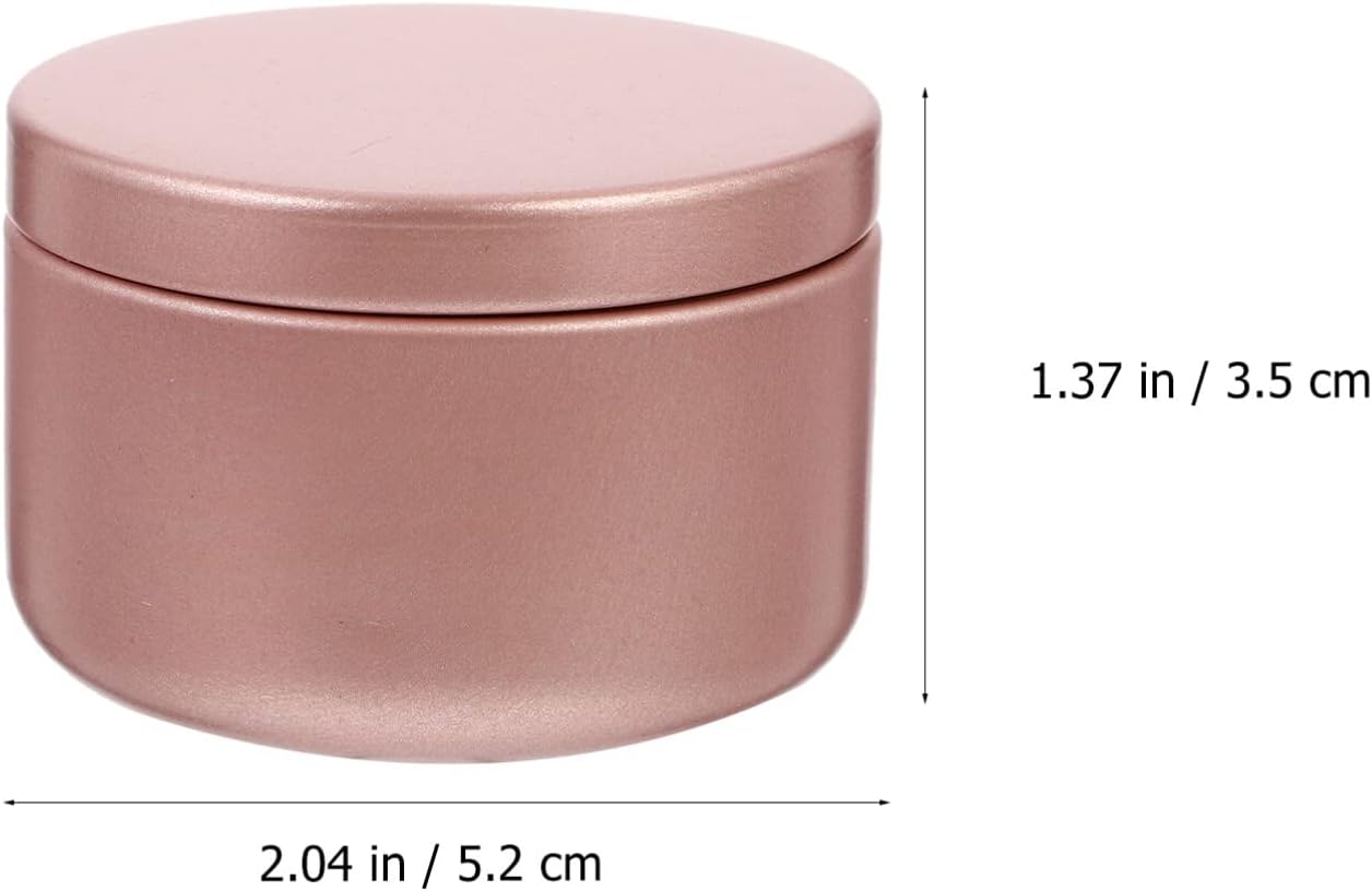 Beavorty 12pc Candle Jars with Lid Rose Gold Metal Containers