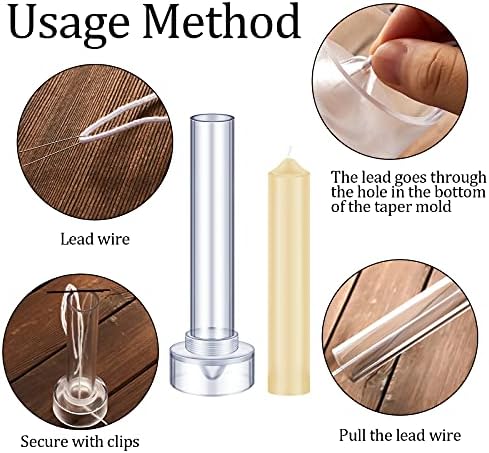 2 Piece Taper Candle Mold Set with Wire Wicks Clips Tool Kit