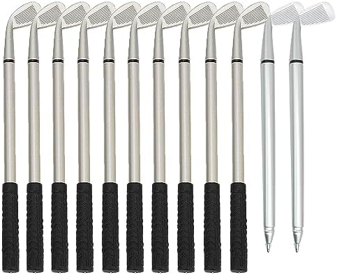 12pcs Mini Golf Club Pens with Black Gel Ink