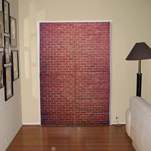 Red Brick Wall Party Backdrop with Door Numbers