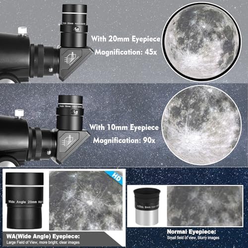 80mm Aperture Refractor Telescope with AZ Mount and Phone Adapter