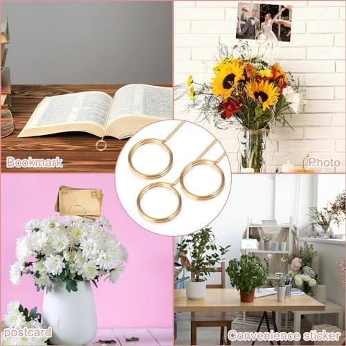 20 Pcs Round Metal Picture Holders for Tables and Centerpieces