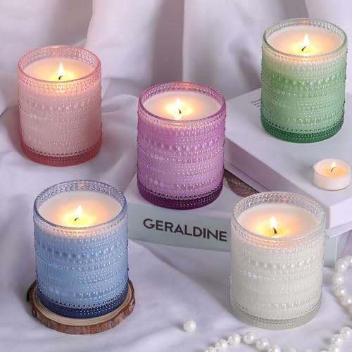 DARJEN 8 Pack Clear Candle Jars with Bamboo Lids and Labels