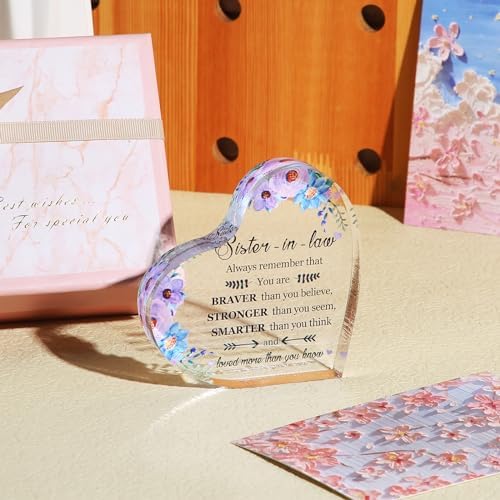 Tuanse Sister-in-Law Gift Acrylic Heart Keepsake