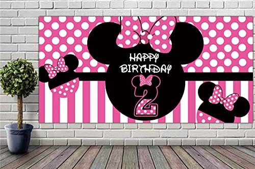 Minnie 2nd Birthday Photo Backdrop - 66 x 33 ft