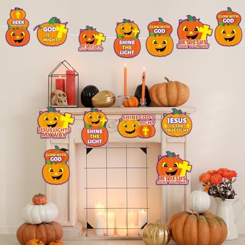 36PCS Halloween Christian Pumpkin Bulletin Board Decor Kit