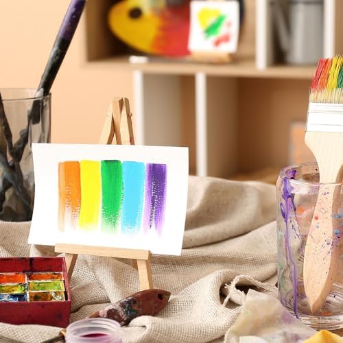 PATIKIL Mini Canvas Easel Set for Art Drawing Painting
