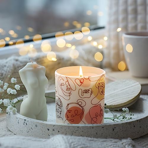 Frosted Glass Candle Jars with Wooden Lids 6PCS