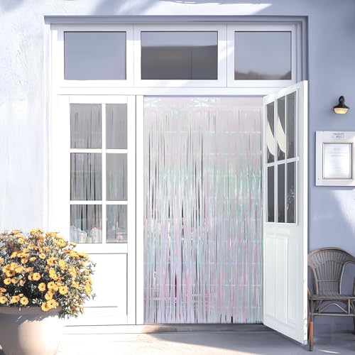 2 Pack White Iridescent Streamers Backdrop