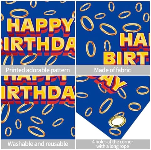 5x3ft Cartoon Game Hedgehog Birthday Party Backdrop Set
