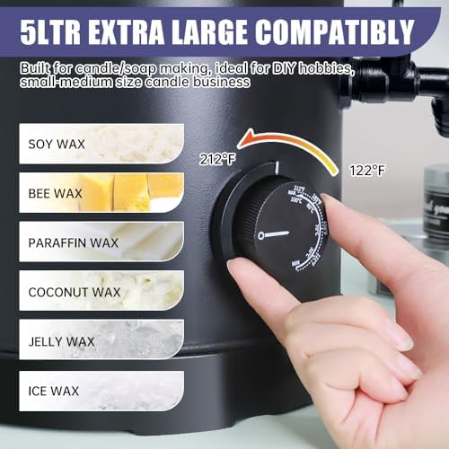 TOAUTO 10Lbs Candle Wax Melter with Pour Spout and Temperature Control