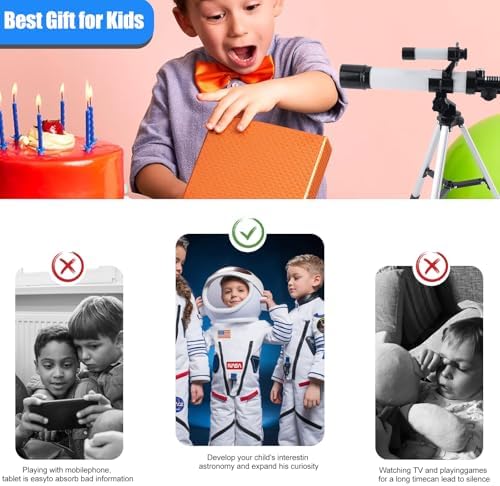 Kids Astronomy Telescope 40mm Refractor with Finder Scope and Tripod