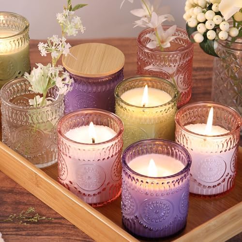 VERLENS 8oz Glass Candle Jars with Lids Set of 10