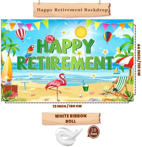 Retirement Party Decorations Summer Hawaiian Beach Photo Backdrop Banner