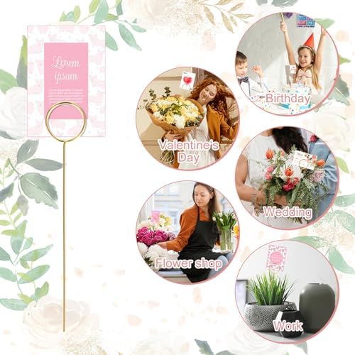 20 Pcs Round Metal Picture Holders for Tables and Centerpieces
