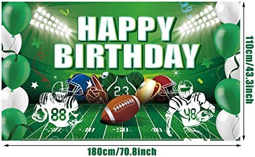 Football Backdrop Banner for Birthday Party Decorations