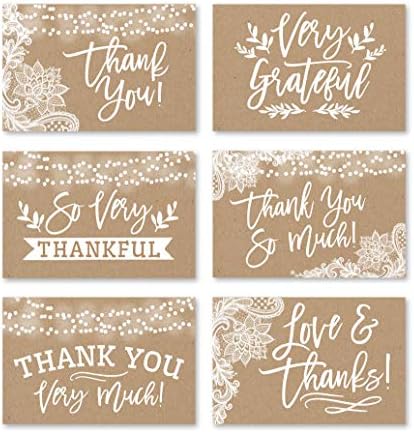 Hadley Designs 24 Rustic Kraft Greeting Cards